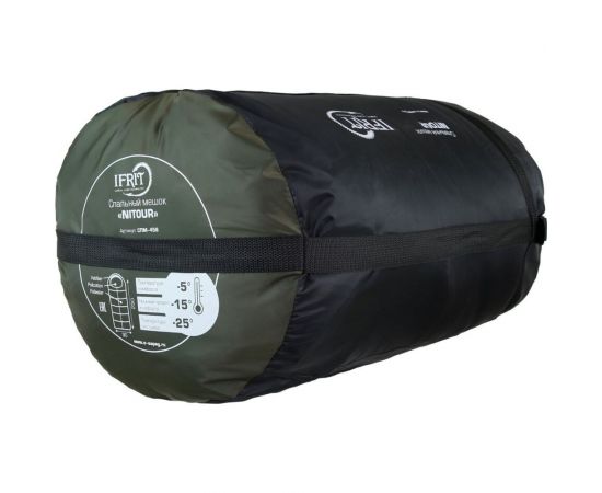 Спальный мешок Ifrit NITOUR -25, Duspo 210D/мех, температура комфорт -5/-15, температура экстрим -25 СПМ-456 – изображение 3