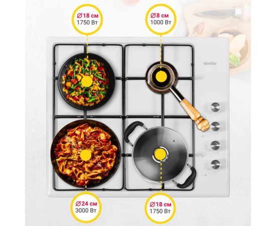 Газовая варочная панель SImfer Comfort H60Q40W400 – изображение 4