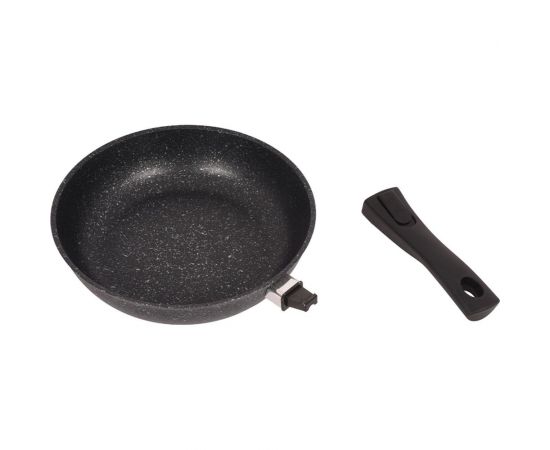 Сковорода Kukmara 240/60мм, со съемной ручкой soft touch, АП, темный мрамор смт247а – изображение 5