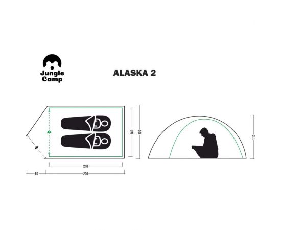 Двухместная палатка Jungle Camp Alaska 2, цвет камуфляж 70857 – изображение 5