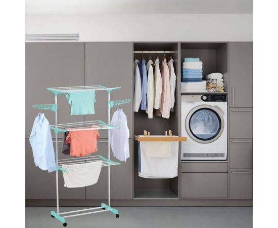 Сушилка для белья HOMSU на 3 полки с перекладинами для вешалок HOM-1279 – изображение 5