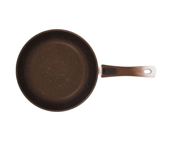 Сковорода Kukmara 260/60мм, со съемной ручкой soft touch, АП, кофейный мрамор смк264а – изображение 7