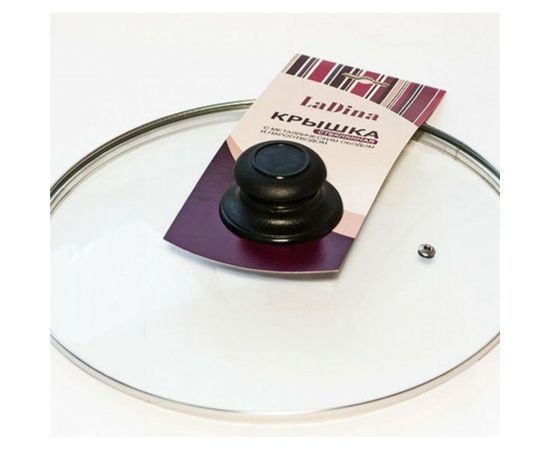 Стеклянная крышка Ladina металлический обод, пароотвод, пластмассовая ручка диаметр 20 см 4620 