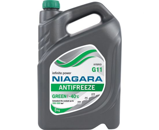 Охлаждающая жидкость NIAGARA Антифриз G11, зеленый, 5 кг 1001002011 