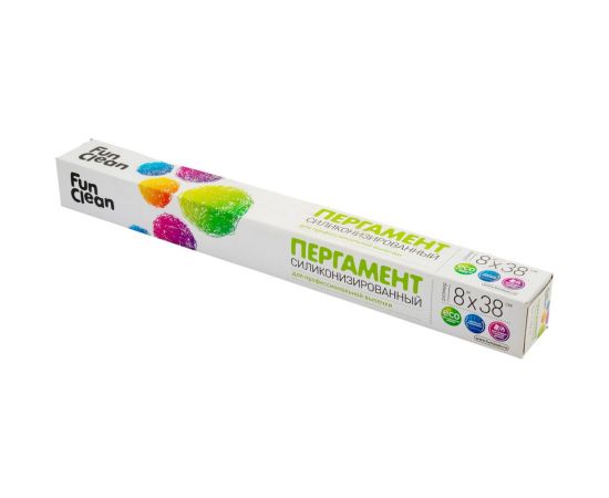 Пищевой пергамент для выпечки Fun Clean силиконизированный, 8 м, 38 см, в картонной упаковке 7578 