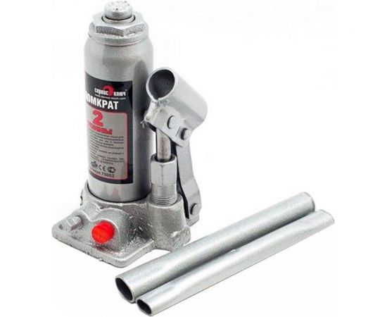 Гидравлический домкрат СЕРВИС КЛЮЧ 2 т, высота 158-308, кейс, 75022 