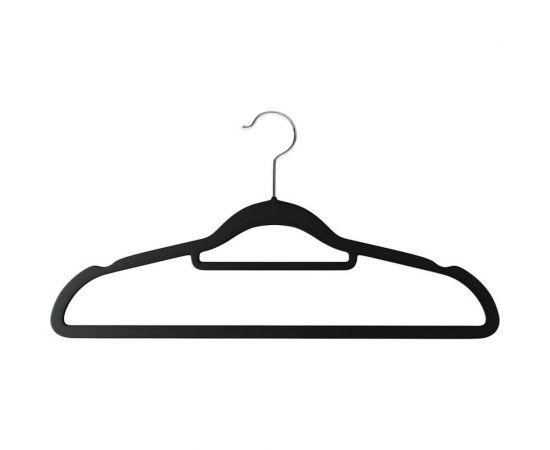 Противоскользящие вельветовые вешалки-плечики HOMSU набор 50 штук, черные HOM-1141 