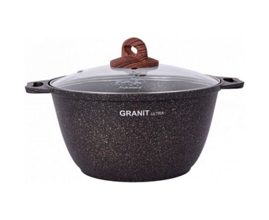 Кастрюля Kukmara линия Granit ultra original 4 л со стеклянной крышкой антипригарное покрытие ТП9312 кго42а 