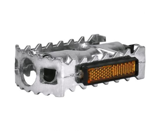 Педали Feimin FP-961Alu, 106х77мм, база алюминий, стальная ось, рамка алюм, 377гр, серебристые H000013475 – изображение 2