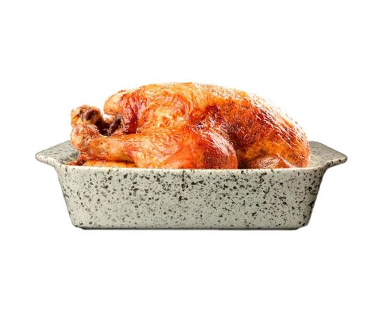 Форма для запекания JEWEL Мрамор 30 см, с ручками, серая, керамика ПП001-66 – изображение 2