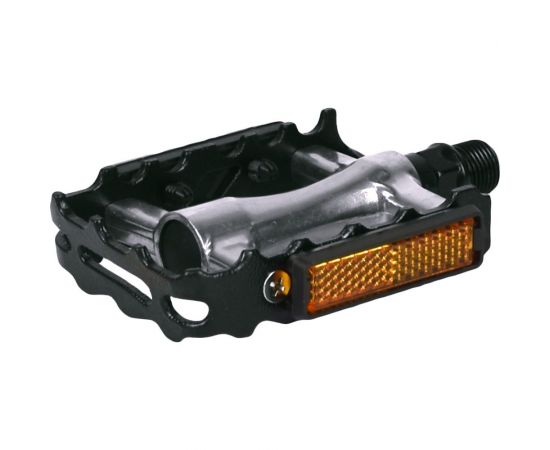 Педали Feimin FP-980Alu, 100х65мм, база алюминий, стальная ось, рамка алюминий, 350гр, серебристый/черный H000013479 – изображение 2