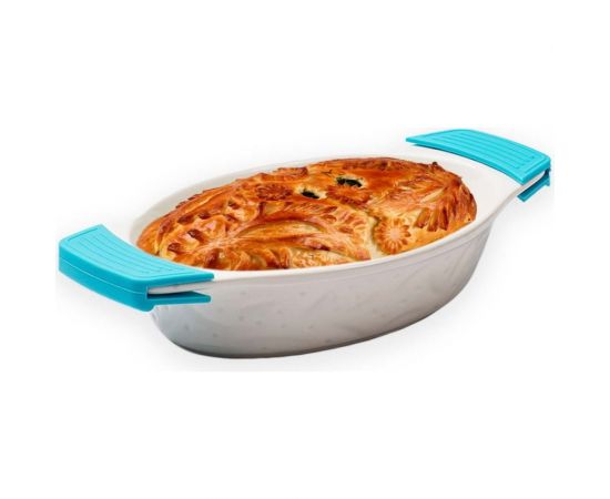Форма для запекания с силиконовыми ручками JEWEL фарфор, 26 см, овальная ПП00035-08 – изображение 2