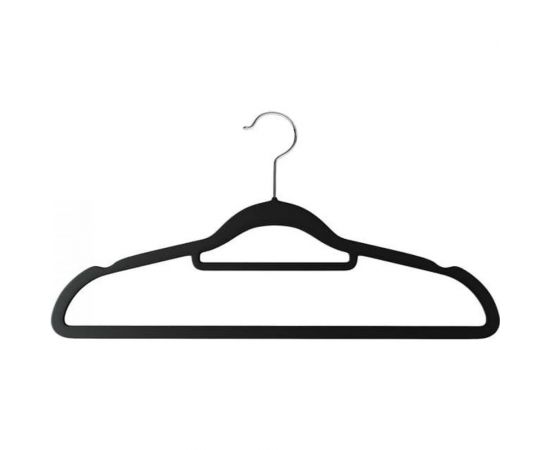 Противоскользящие вельветовые вешалки-плечики HOMSU набор 20 штук, черные HOM-1139 – изображение 2