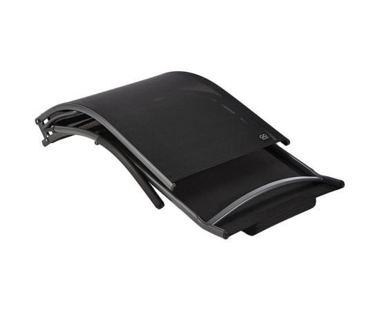 Складной садовый шезлонг GoGarden ACADIA 183x55x70 см, черный 50312 – изображение 2