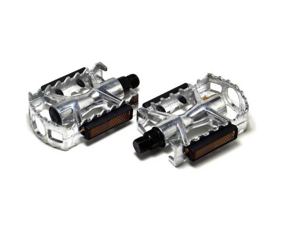 Педали Feimin FP-961Alu, 106х77мм, база алюминий, стальная ось, рамка алюм, 377гр, серебристые H000013475 – изображение 3
