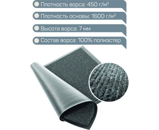 Влаговпитывающий коврик InLoran 60x90 см., КОМФОРТ, серый 20-694 – изображение 7