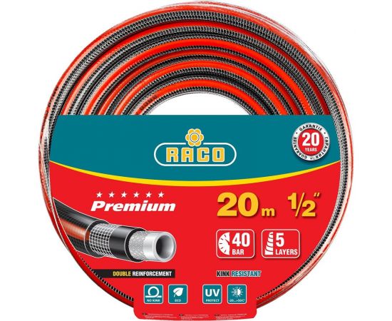 Поливочный армированный 5-ти слойный шланг Raco PREMIUM 1/2"x20м 40300-1/2-20_z01 