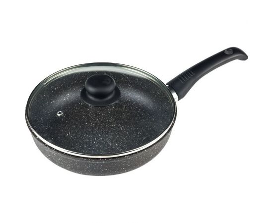 Сковорода FERCASTI Megapolis Союз глубокая 26 см, литой алюминий, со стеклянной крышкой F/СЗ26-СВ-КР 