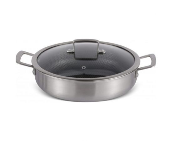 Глубокая сковорода Edenberg с крышкой 28 cм нержавеющая сталь тефлон EB-14922 