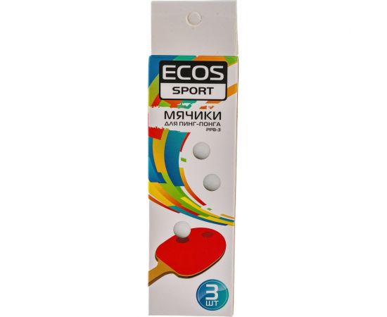 Мячики для пинг-понга Ecos PPB-3 3 шт. 323109 – изображение 2