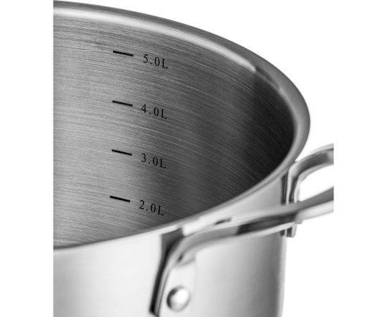 Кастрюля с крышкой Esprado Fuerte, 24x13,5 см, 6 л, нержавеющая сталь FRT24SE101 – изображение 2