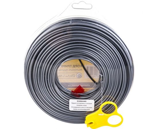 Корд триммерный Aluminium, нож для отреза (2.7 мм, 72 м, круг) CHAMPION C7035 – изображение 2