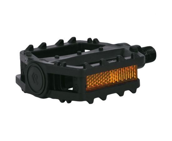 Педали Feimin FP-651, 95х78мм, 1\2, моноблок пластик, стальная ось, 12мм, 300гр, черные H000013481 – изображение 2