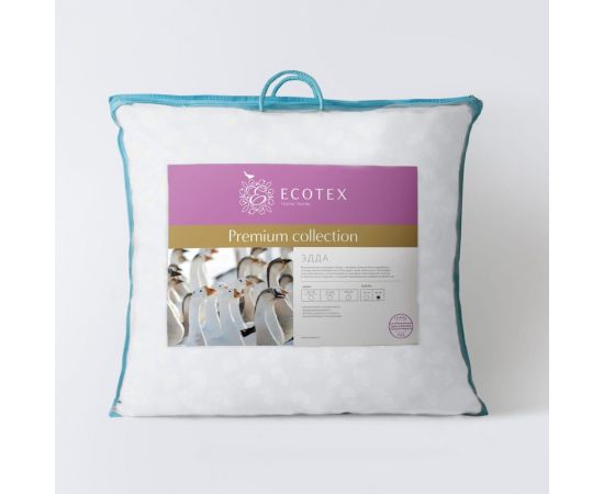 Подушка Ecotex Эдда пуховая, 68x68, для наволочек 70x70, пух первой категории ЭПП77 – изображение 2