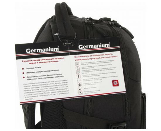 Универсальный рюкзак GERMANIUM S-06 уплотненная спинка, облегченный, черный, 46х32х15 см, 226953 – изображение 25