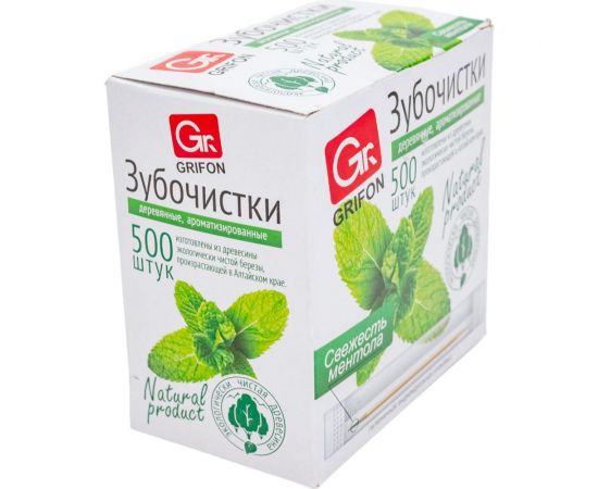 Зубочистки GRIFON из дерева с ментолом, 500 шт 400-513 – изображение 3