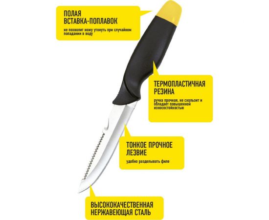 Нож рыбака с ручкой-поплавком Forester MOBILE в пластиковом чехле, на клипсе MT-8 – изображение 3