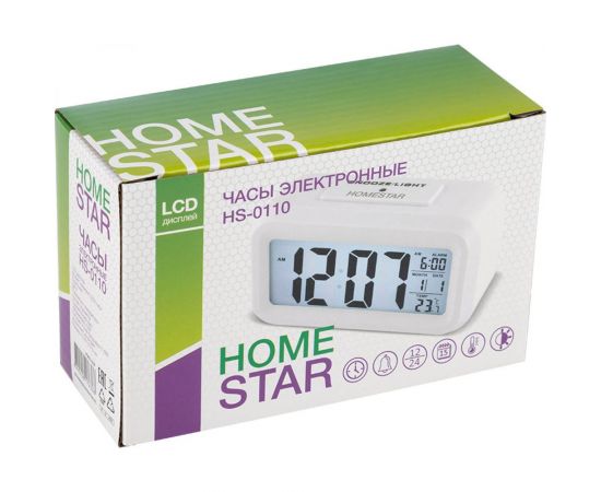 Электронные часы HomeStar HS-0110 белые 104307 – изображение 3