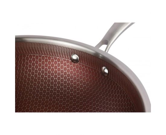 Сковорода-вок Edenberg с крышкой 32 cм нержавеющая сталь тефлон EB-14110 – изображение 6