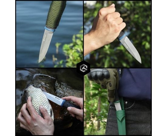 Нож Ganzo черный c оранжевым G806-OR – изображение 7