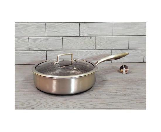 Глубокая сковорода Edenberg с крышкой 26 см нержавеющая сталь тефлон EB-14152 – изображение 7