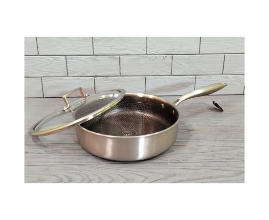 Глубокая сковорода Edenberg с крышкой 26 см нержавеющая сталь тефлон EB-14152 – изображение 8