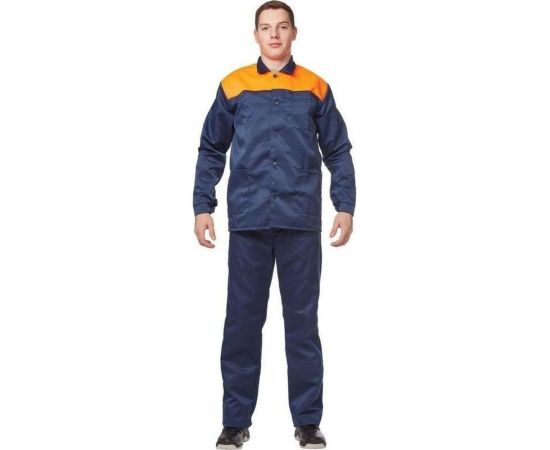 Мужской костюм ООО Комус л16-КБР, синий/оранжевый, р.56-58, рост 170-176 682022 