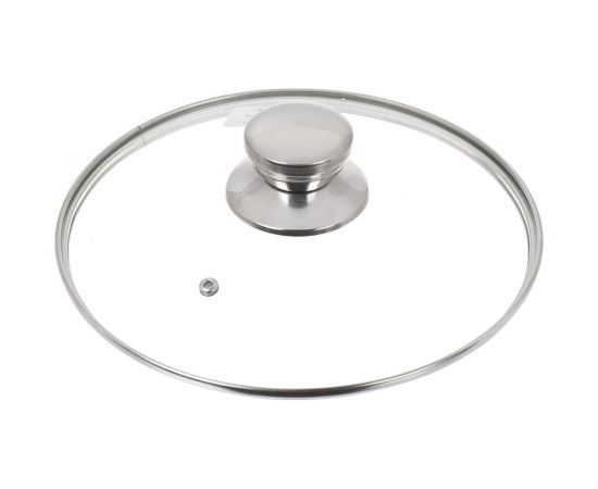 Крышка для посуды DANIKS стекло, 22 см, металлический обод, кнопка нержавеющая сталь, д5722 430307 