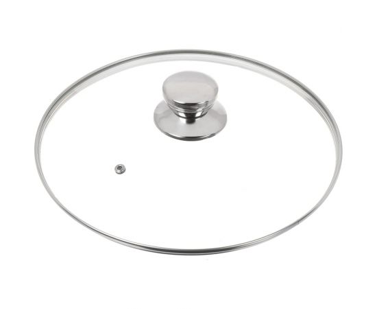 Крышка для посуды DANIKS стекло, 28 см, металлический обод, кнопка нержавеющая сталь, д5728 430310 