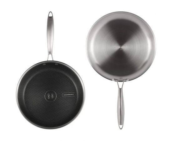 Сковорода Edenberg с крышкой 26 см нержавеющая сталь, тефлон EB-13024 – изображение 2