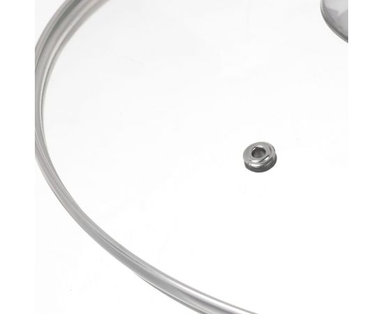 Крышка для посуды DANIKS стекло, 28 см, металлический обод, кнопка нержавеющая сталь, д5728 430310 – изображение 3