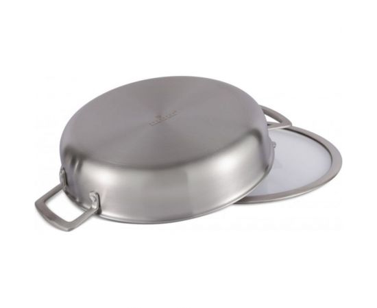 Глубокая сковорода Edenberg с крышкой 28 cм нержавеющая сталь тефлон EB-14924 – изображение 4