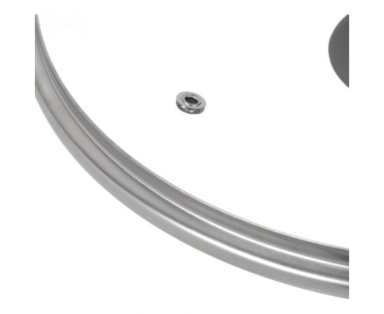 Крышка для посуды DANIKS стекло, 28 см, металлический обод, кнопка бакелит, черный, д4128ч 430305 – изображение 5