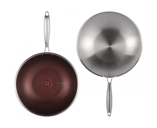 Сковорода-вок Edenberg с крышкой 28 cм нержавеющая сталь тефлон EB-14108 – изображение 5