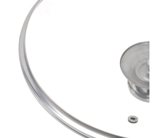 Крышка для посуды DANIKS стекло, 22 см, металлический обод, кнопка нержавеющая сталь, д5722 430307 – изображение 5