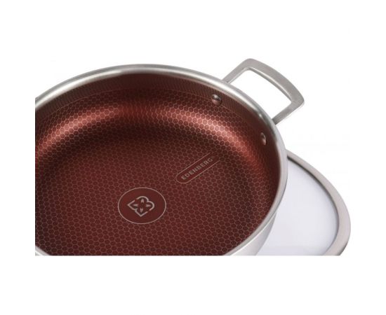 Глубокая сковорода Edenberg с крышкой 28 cм нержавеющая сталь тефлон EB-14924 – изображение 5