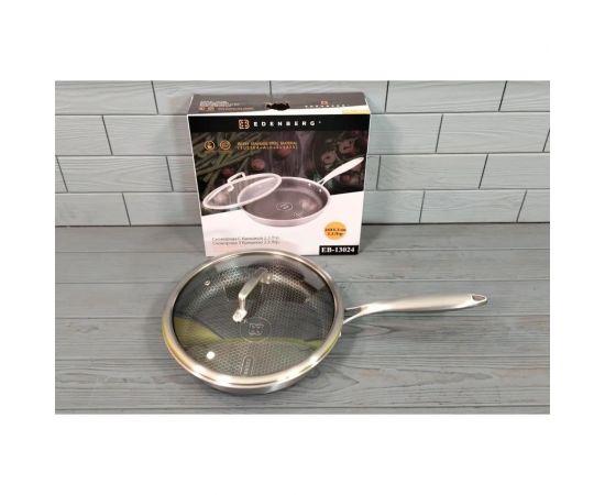Сковорода Edenberg с крышкой 26 см нержавеющая сталь, тефлон EB-13024 – изображение 6