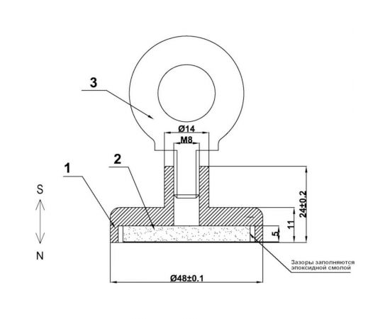 Поисковый односторонний магнит Forceberg F80, сила сцепления 90 кг 9-2012032 – изображение 8