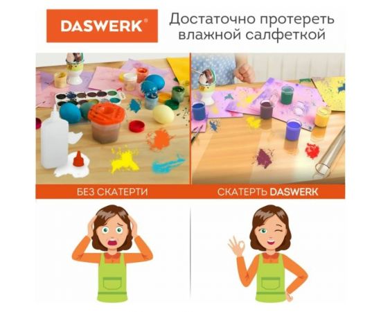 Коврик-подкладка, скатерть DASWERK ПВХ прозрачная, гибкое/мягкое стекло, 140x100 см, 0.5 мм 607669 – изображение 9