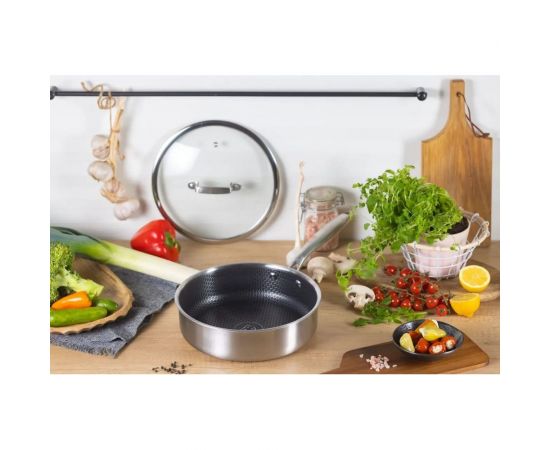 Глубокая сковорода Edenberg с крышкой 28 см нержавеющая сталь тефлон EB-14153 – изображение 10